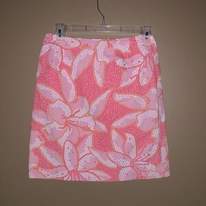 Lilly Pulitzer Pink and White Floral Pencil Skirt